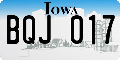 IA license plate BQJ017