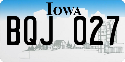 IA license plate BQJ027