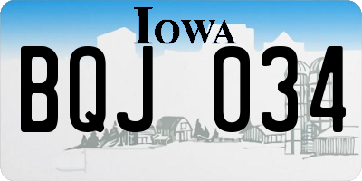 IA license plate BQJ034