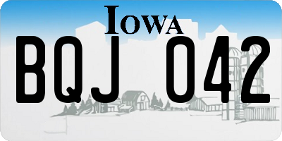 IA license plate BQJ042