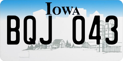 IA license plate BQJ043