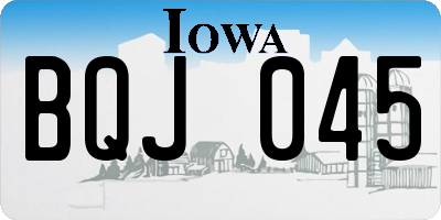 IA license plate BQJ045