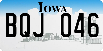 IA license plate BQJ046