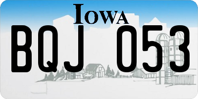 IA license plate BQJ053