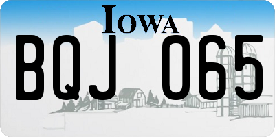 IA license plate BQJ065