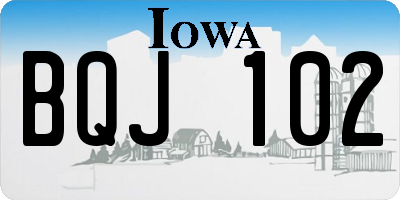 IA license plate BQJ102
