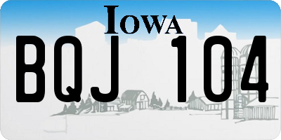 IA license plate BQJ104