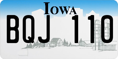 IA license plate BQJ110
