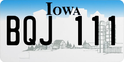 IA license plate BQJ111