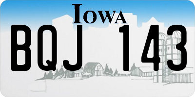 IA license plate BQJ143