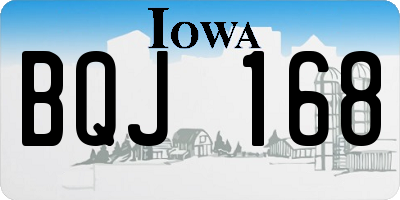 IA license plate BQJ168