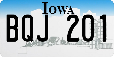 IA license plate BQJ201