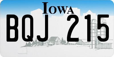 IA license plate BQJ215
