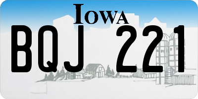 IA license plate BQJ221