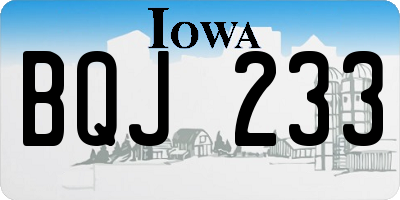 IA license plate BQJ233