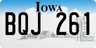 IA license plate BQJ261