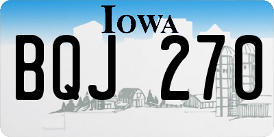 IA license plate BQJ270