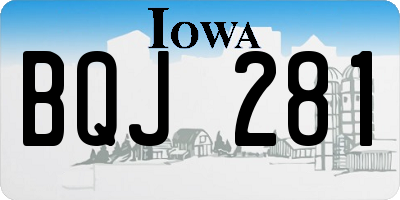 IA license plate BQJ281