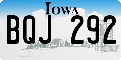 IA license plate BQJ292