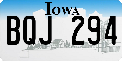 IA license plate BQJ294