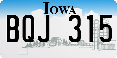 IA license plate BQJ315