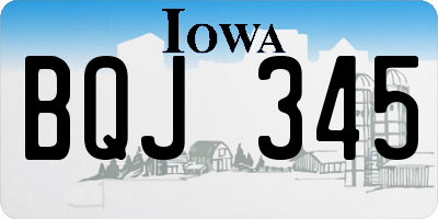 IA license plate BQJ345