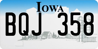 IA license plate BQJ358