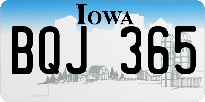 IA license plate BQJ365