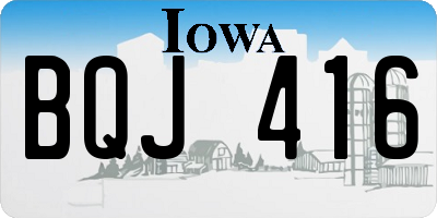 IA license plate BQJ416