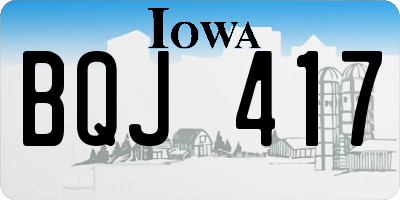 IA license plate BQJ417