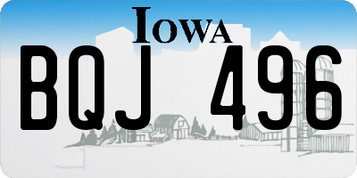 IA license plate BQJ496