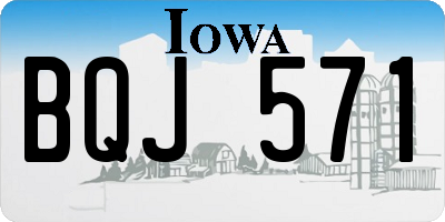 IA license plate BQJ571