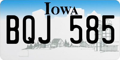 IA license plate BQJ585