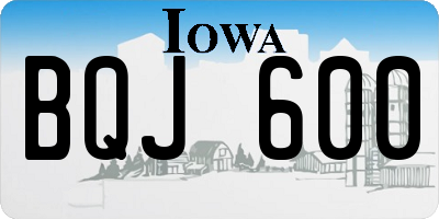 IA license plate BQJ600