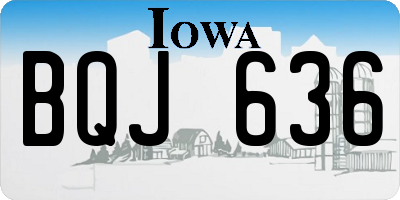 IA license plate BQJ636