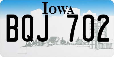IA license plate BQJ702