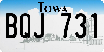 IA license plate BQJ731