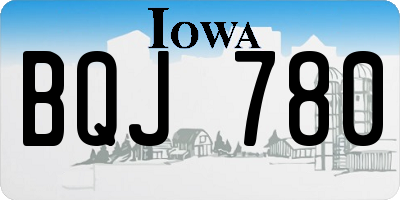 IA license plate BQJ780