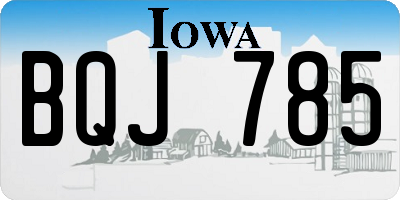 IA license plate BQJ785