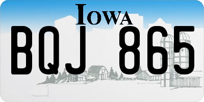 IA license plate BQJ865