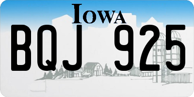 IA license plate BQJ925