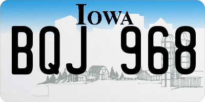 IA license plate BQJ968