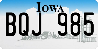 IA license plate BQJ985
