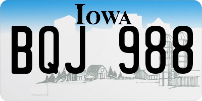 IA license plate BQJ988