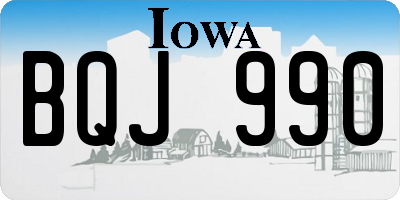IA license plate BQJ990