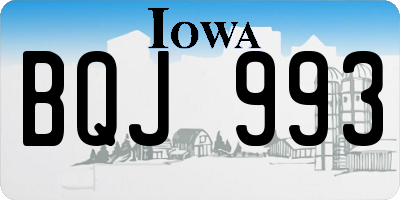 IA license plate BQJ993