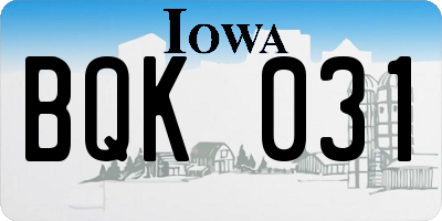 IA license plate BQK031