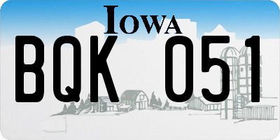 IA license plate BQK051