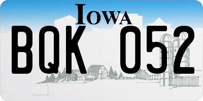 IA license plate BQK052