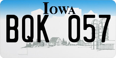 IA license plate BQK057